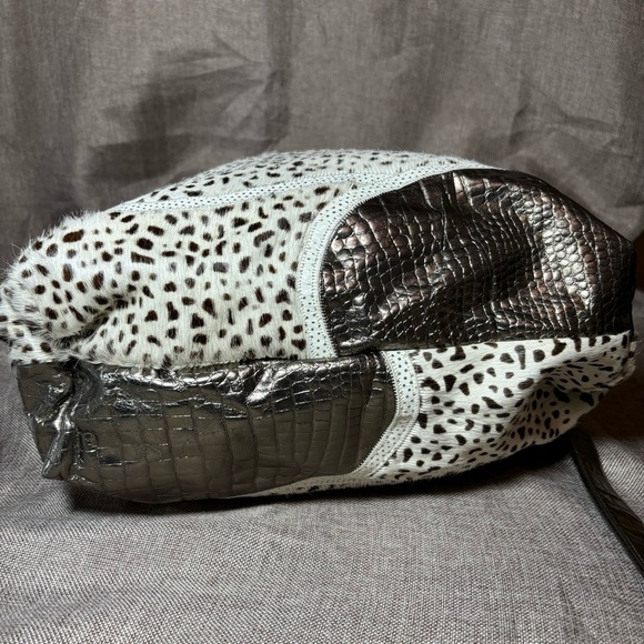 SHARIF Metallic Animal Print Bucket Drawstring Bag - Picture 10 of 16